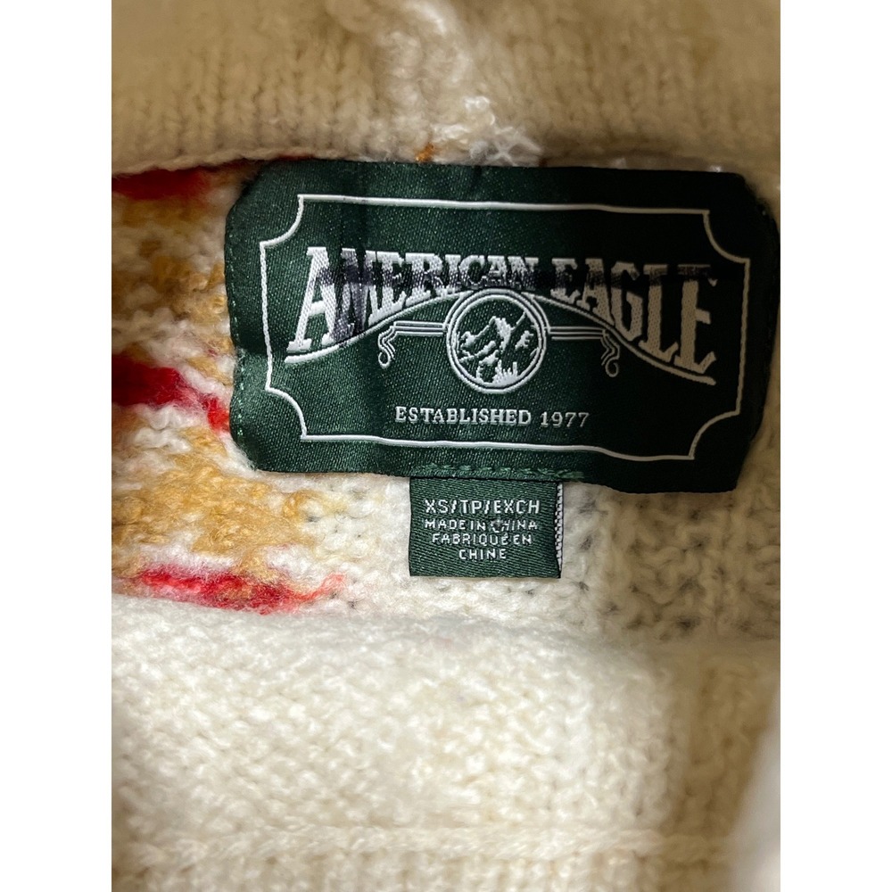 American Eagle Fair Isle Patchwork Knit Sweater C… - image 3